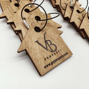 Custom Keychain with Logo, Real Estate Keychain, Realtor Closing Gift, Housewarming Gift, Realtor Gift, Keychain, Welcome Home Keychain