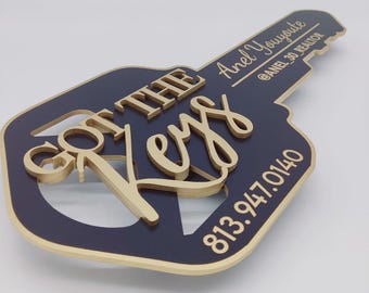 Got the Keys sign, Modern Key Sign for Realtors, Realtor Gift, Closing Sign, Sold Sign, and Custom 3D Sign, Black Key Sign, Custom Giant Key