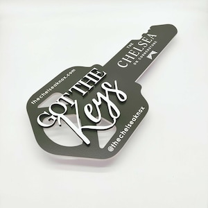 Closing Photo Prop, 3D Modern Key Sign for Realtors, Realtor Gift, Closing Sign, Sold Sign, Custom, We got the keys