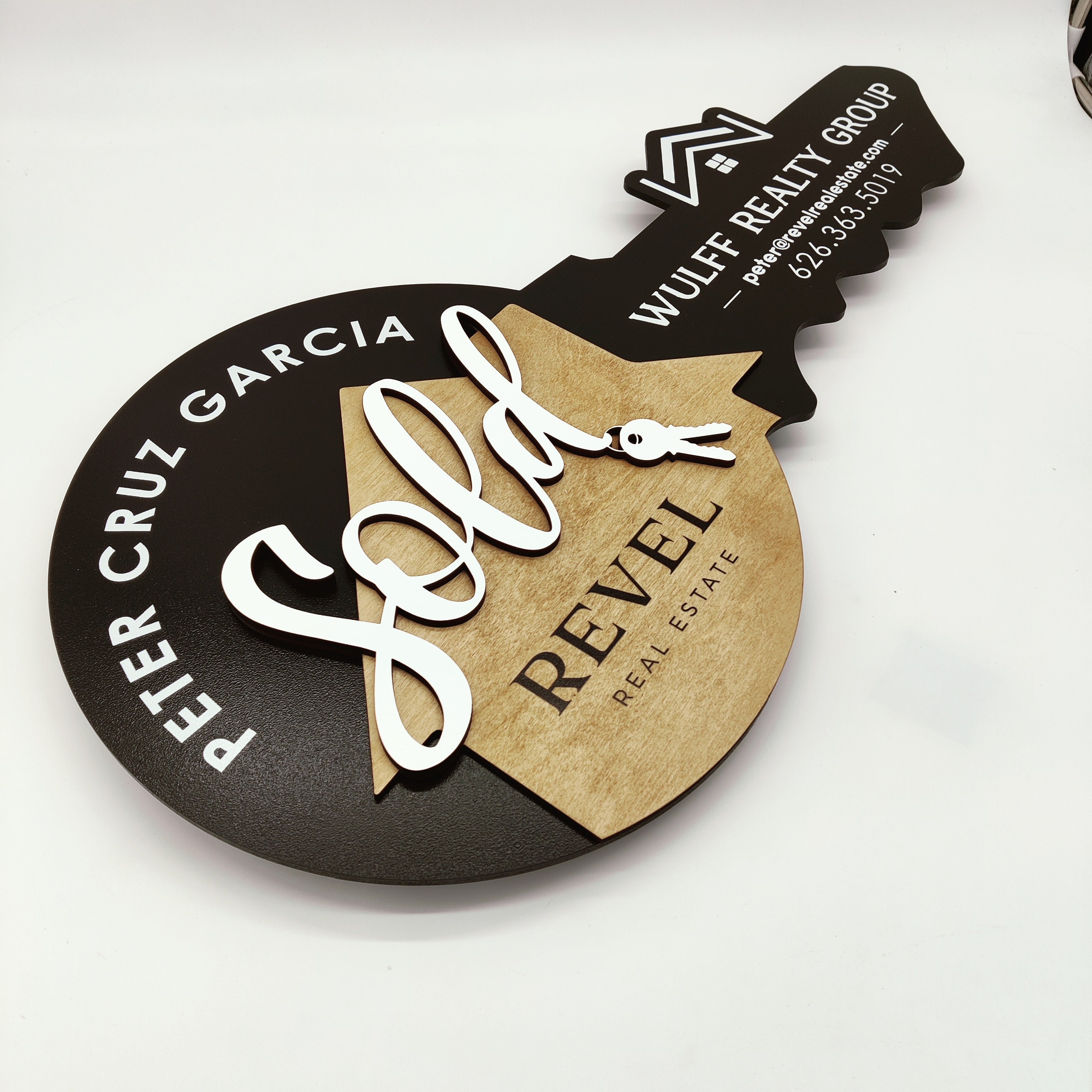 Sold Key Sign, Raised Key Sign, 3D Sold Real Estate Agent Key, Black ...