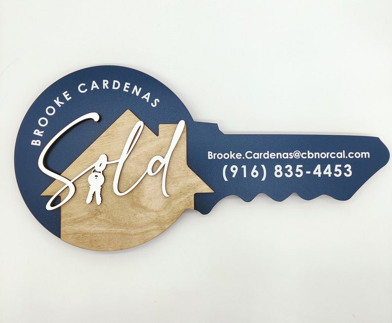 Realtor Closing Signs Sold by Key Sign, Realtor Closing Custom, Sold Real Estate Agent Key ...