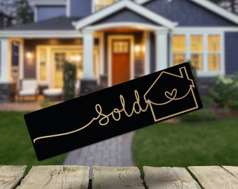 Cartello "Venduto" personalizzato, accessorio fotografico per agente immobiliare, cartello di marketing in compensato