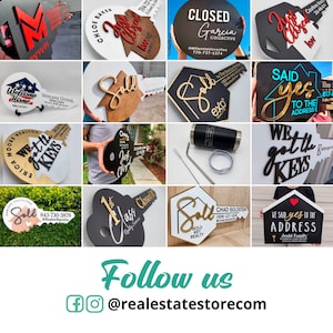 Closing Photo Prop, Modern Key Sign for Realtors, Realtor Gift, Closing Sign, Sold Sign, Custom, We got the keys image 10