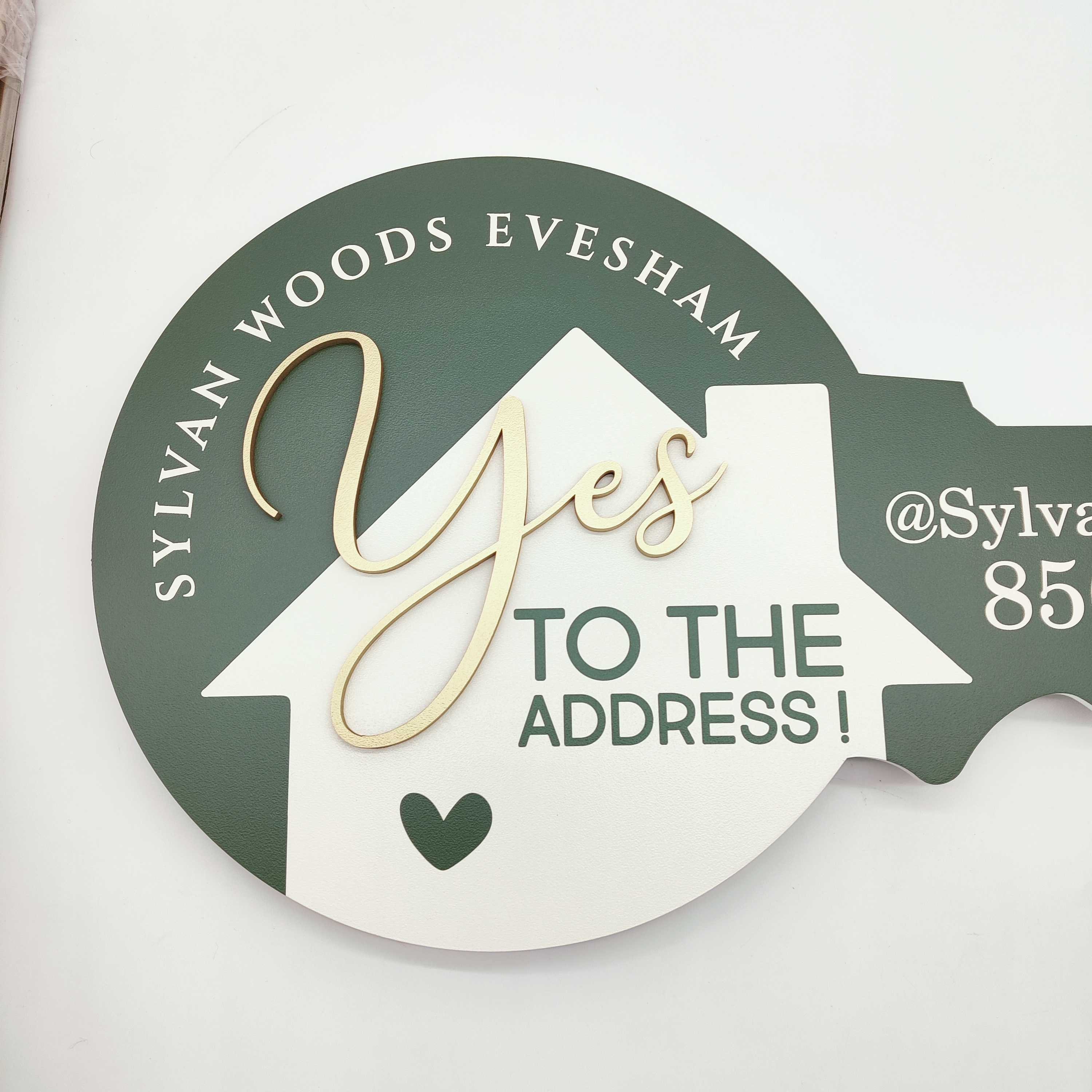 Realtor Closing Signs Yes to the Address, Realtor Closing Custom, 3D Sold Real Estate Agent ...