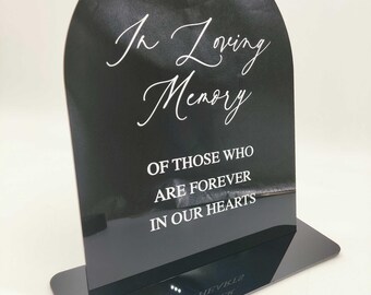 Custom Printed Acrylic Desktop Sign - In Our Hearts - Custom Event Decor