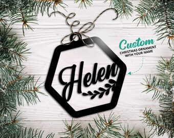 Gepersonaliseerde kerstornament, aangepaste kerstornament, kerstboomversiering, ornament naam cadeau