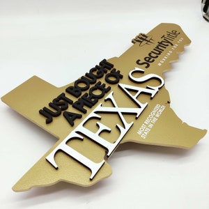 Acabo de comprar un letrero de Texas, estado de EE. UU., agente inmobiliario 3D, cierre de aduanas, obsequios de cierre para agentes inmobiliarios, llaves de bienes raíces vendidos, vendido por letrero