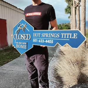 Just Closed Key Sold Sign, Big Size Key Sign for Realtors, Realtor Gift, 3D Closing Sign, Sold Sign, Custom 40&quot;