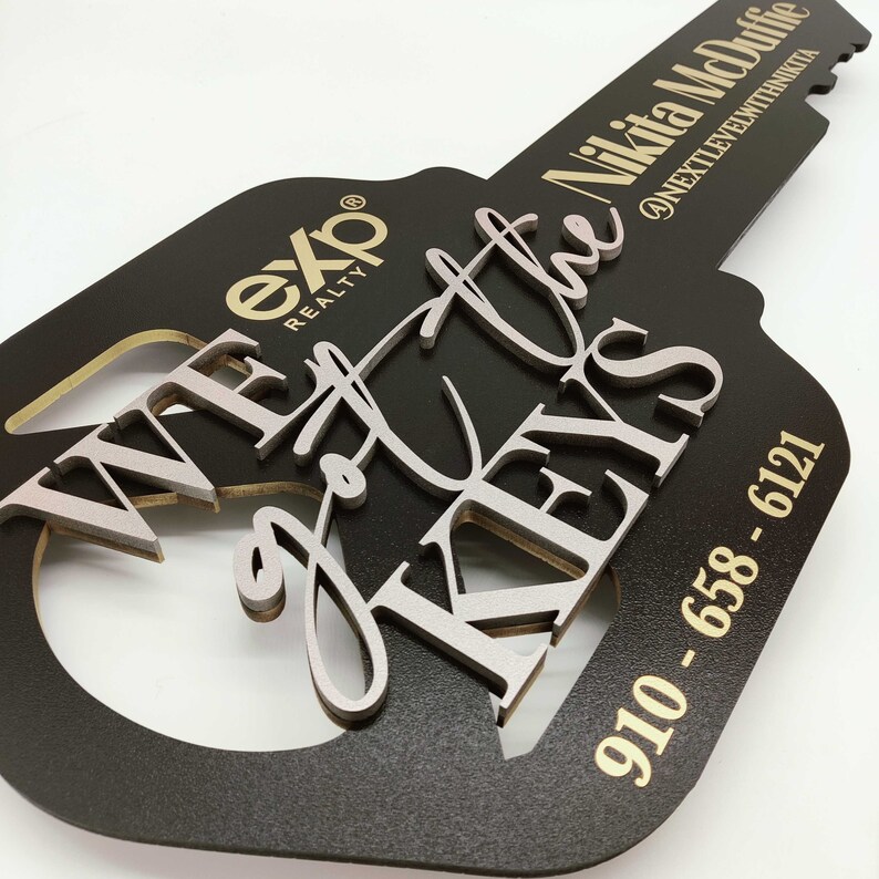 Receiving Keys Lettering We Got the Keys Sign, 3D Modern Key Sign for Realtors, Realtor Gift ...