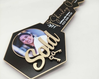 Key Sold Sign, Closing Photo Prop, 3D Key Signage for Realtors, Custom Accessory