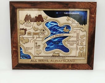 3D houten stadskaart muurkunst, aangepast jubileumcadeau