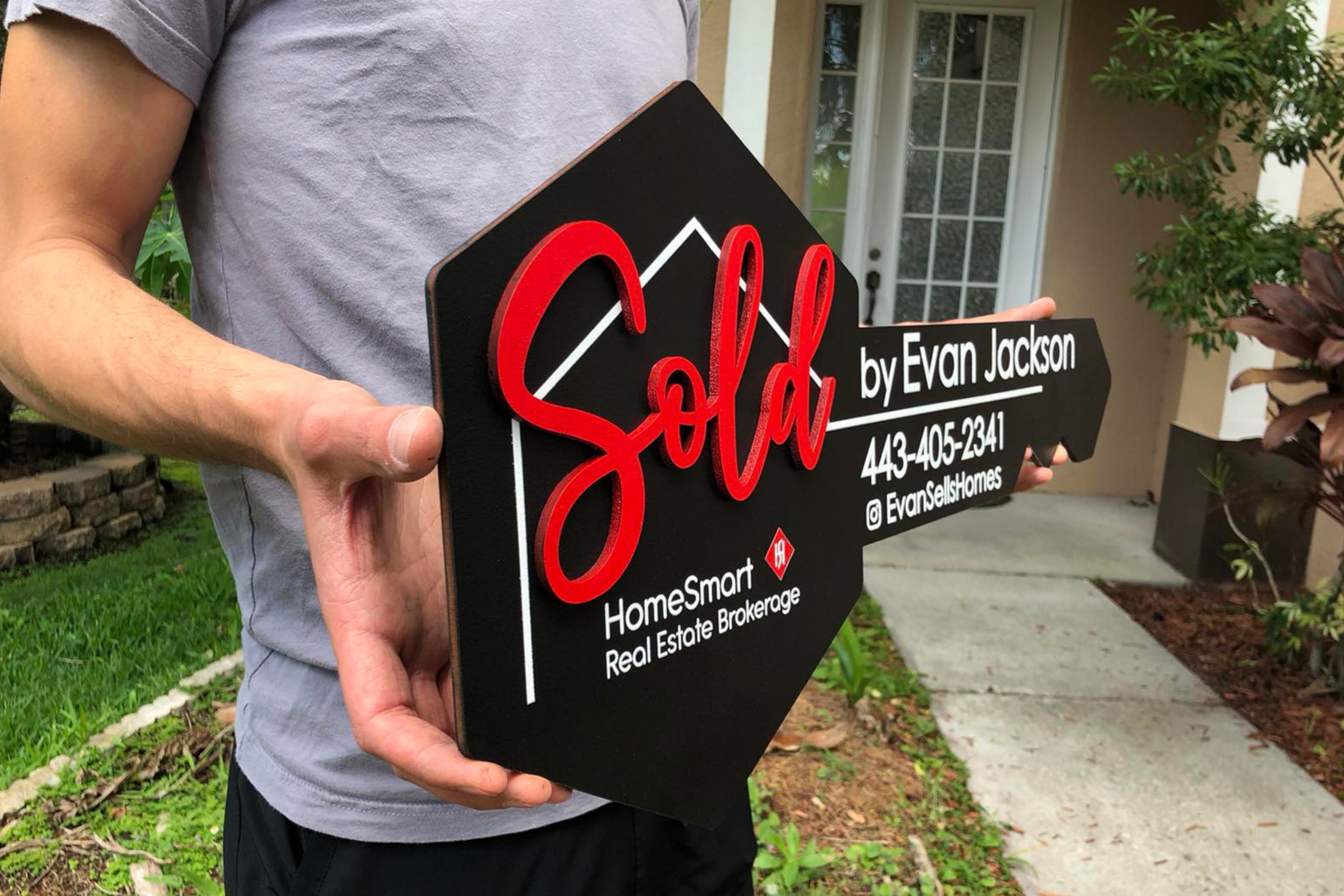 Realtor Key Sold Sign Closing Photo Prop Modern Key Sign for Etsy