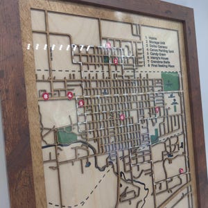 AANGEPASTE lasergesneden kaart van elke stad ter wereld, stadskaart gegraveerd, 3D-houten kaart van de stad, gepersonaliseerde houten muurkunst, houten stijlkaart