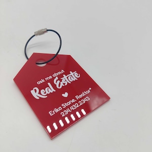 Custom Keychain with Logo, Real Estate Keychain, Realtor Closing Gift, Housewarming Gift, Realtor Gift, Keychain, Welcome Home Keychain