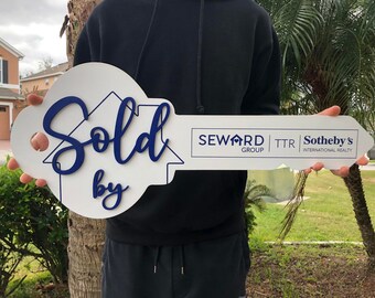 3D aangepaste makelaar verkocht sleutelbord, sluitingsbord makelaar, cadeau makelaar, makelaar marketing, bord verkocht voor makelaar, 3D bord makelaar