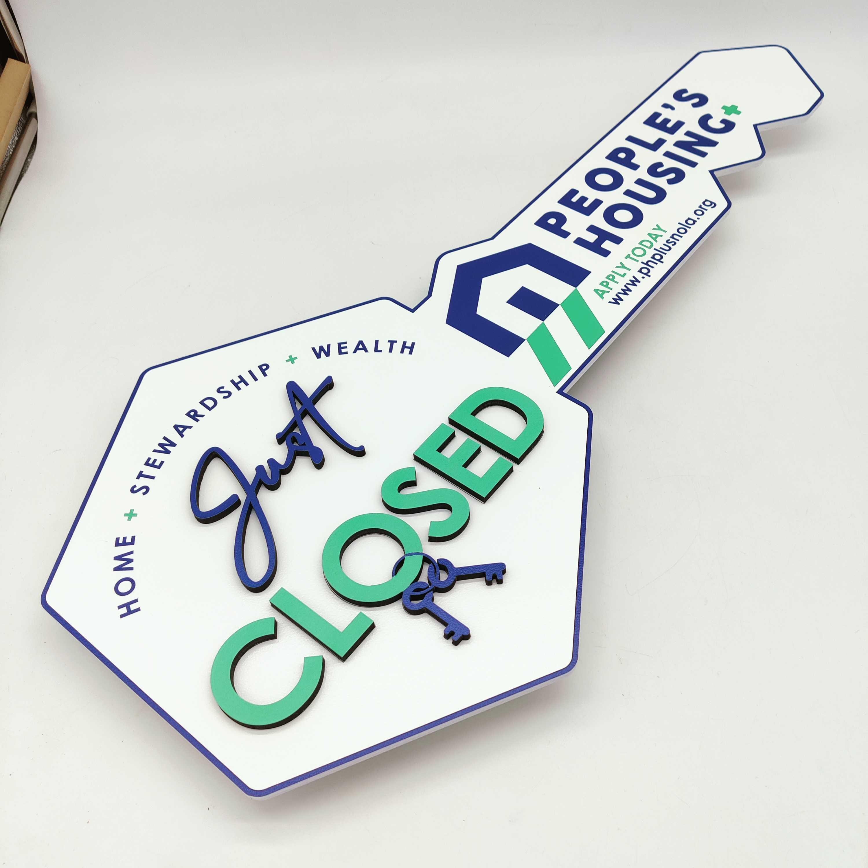Just Closed Signage With Logo, 3D Key Sign, Closing Photo Prop,key Sign ...