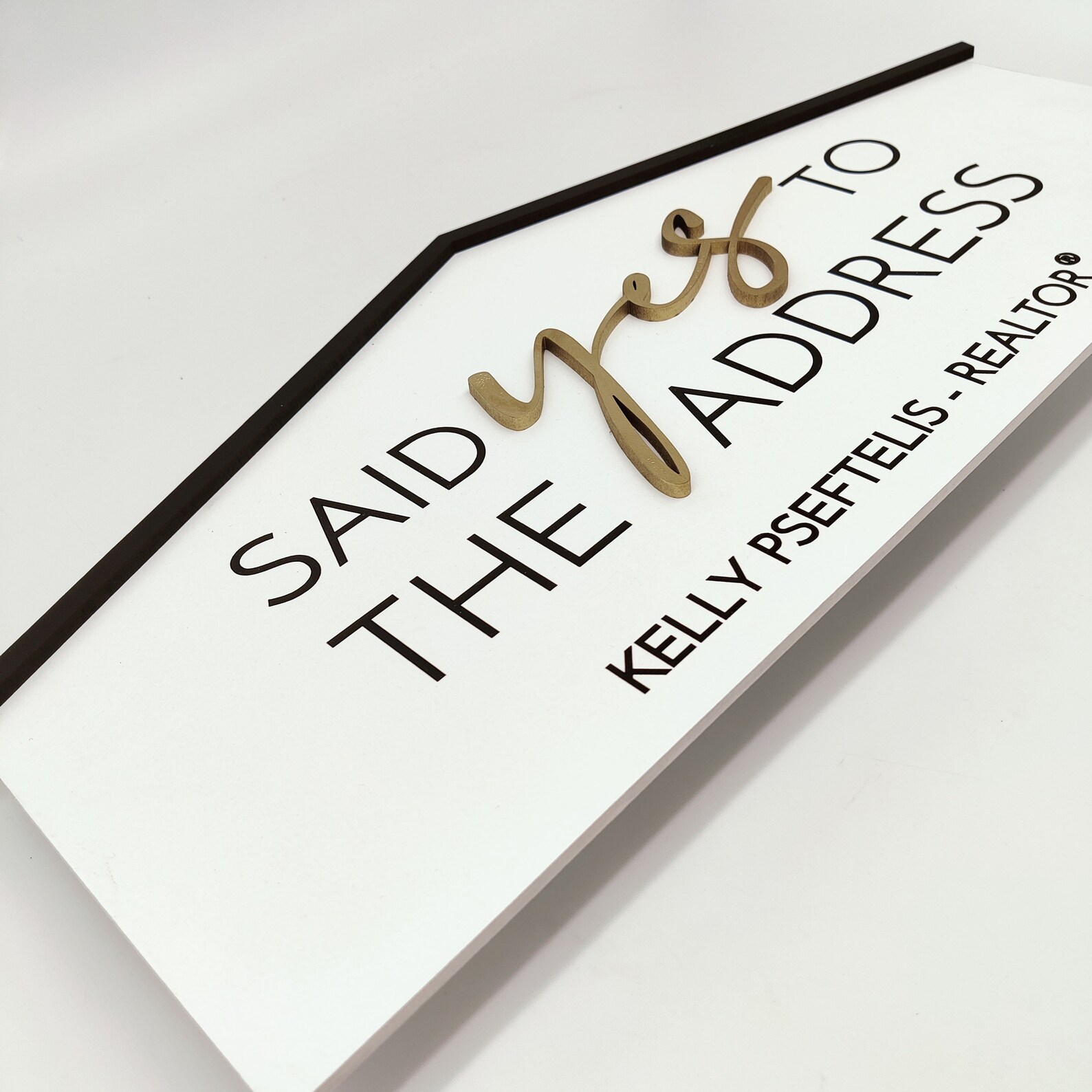 Realtor Closing Signs House Shaped Sign, 3D Said Yes to the Address, Closing Gift Real Estate ...