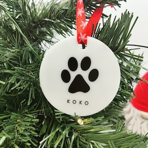 Personalized Pet Paw Ornament, Custom Dog Christmas Ornament, Dog Lover Gift, Personalized Pet Christmas Ornament, Dog Ornament, 2023