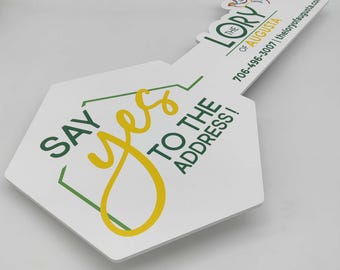 Say Yes To The Address, Personalized Realtor Key Sign, Realtor Social Media Photo Prop, Customized Sold Sign, Realtor Gift, Realtor Key Sign