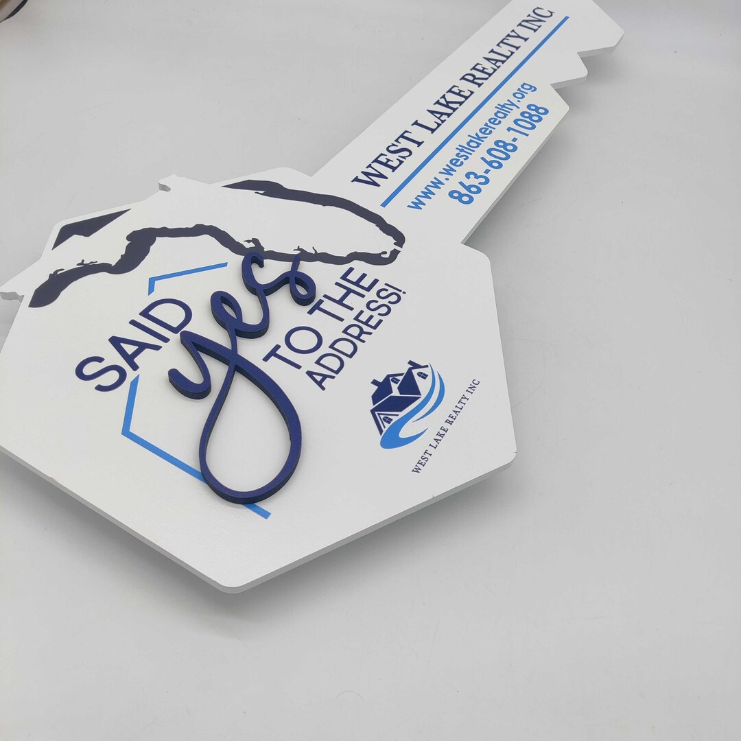 Said Yes to the Address Key Sign, Florida State 3D Real Estate Key Sign ...