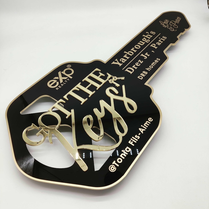 Receiving Keys Lettering Acrylic Key Shaped Sign, Got the Keys Sign, Acrylic Realtor Key Sign ...