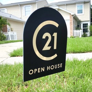 Arched Realtor Open House Sign, Custom Open House Yard Sign, Modern Open House Sign, Open House Yard Sign, Real Estate Agent Open House