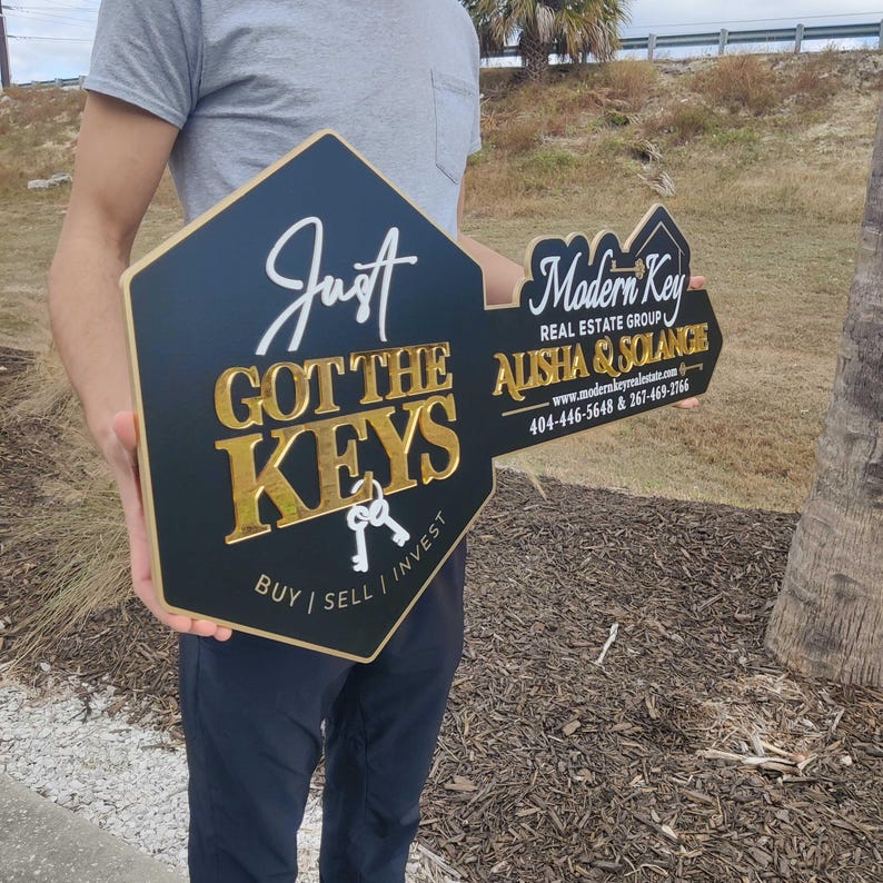 Receiving Keys Lettering Just Got the Keys Sign, Closing Photo Prop, Wooden Realtor Accessory - Etsy