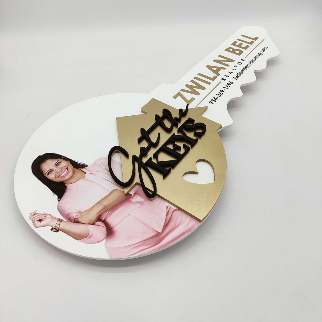 Realtor Key Picture Sign Photo Key Sign, Realtor Key Sign, 3D Closing Photo Prop, Modern Key ...