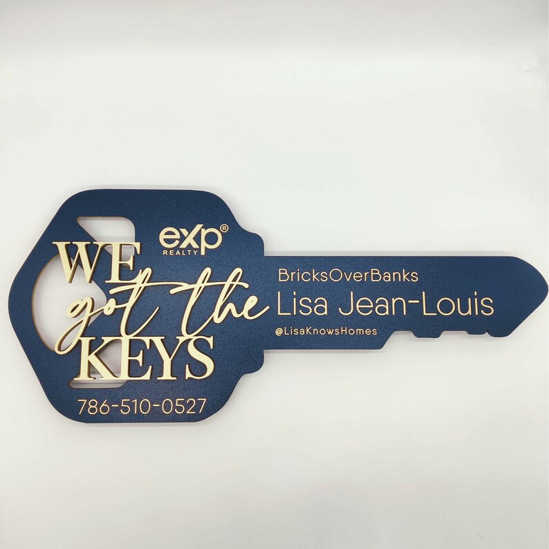 Closing Photo Prop, Modern Key Sign for Realtors, Realtor Gift, Closing Sign, Sold Sign, Custom, We got the keys image 3