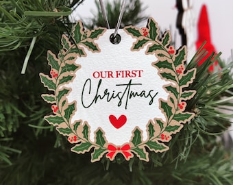 Unser erstes Ornament 2023, Weihnachtsgeschenk, personalisierter Weihnachtsbaumschmuck