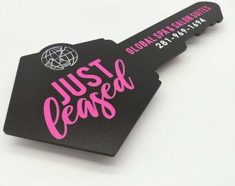 Just Leased Sign, Personalized Realtor Marketing Key Sign, Realtor Social Media Photo Prop, Customized Sold Sign, Realtor Gift