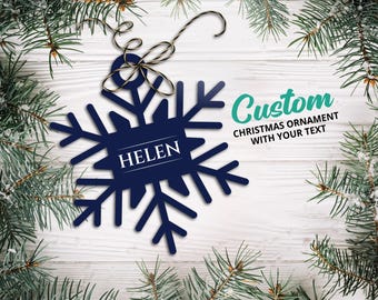 Gepersonaliseerd sneeuwvlokornament – het perfecte kerstcadeau voor je gezin | Aanpasbare kerstversiering voor een speciaal tintje