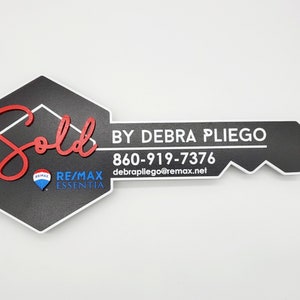 Key Sold Sign REMAX, Closing Photo Prop, 3D Key Sign for Realtors ...