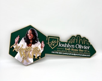 Worth the wait Sign With Your Photo, 3D Key Sold Sign, Closing Photo Prop, Hexagon Key Sign for Realtors, Realtor Gift, Custom Sign Gift