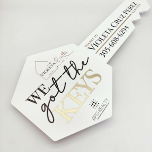 We got the KEYS, Real Estate Sold Sign, Realtor Key Sign, Real Estate Marketing, Custom Logo Realtor Key Sign, Gift for Realtors, Sold Key