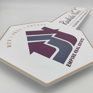 Custom Logo Sign, Real Estate Sold Sign, Realtor Key Sign, Real Estate Marketing, Custom Logo Realtor Key Sign, Gift for Realtors, Giant Key