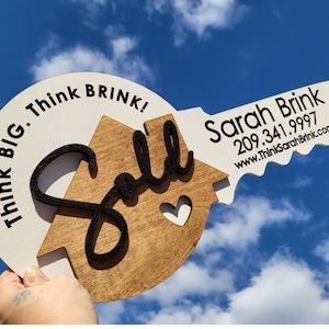 Sold key sign, 3D Realtor Closing Custom, Sold Real Estate Agent Key, Closing Gift for Realtors, Real Estate Sold Key, Round Sold by Sign
