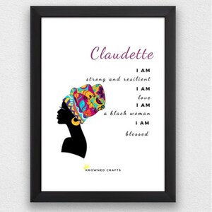 Tochter/Mutter/ - stark und belastbar - Motivations Poster- A4 / 5 "x7" / A3 - Personalisiert