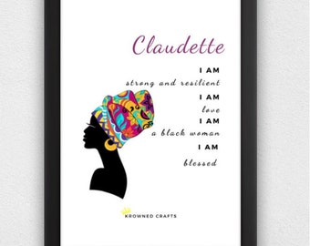 Daughter/Mother/ - strong and resilient - Motivational poster- A4 / 5&quot;x7&quot; / A3 - Personalised