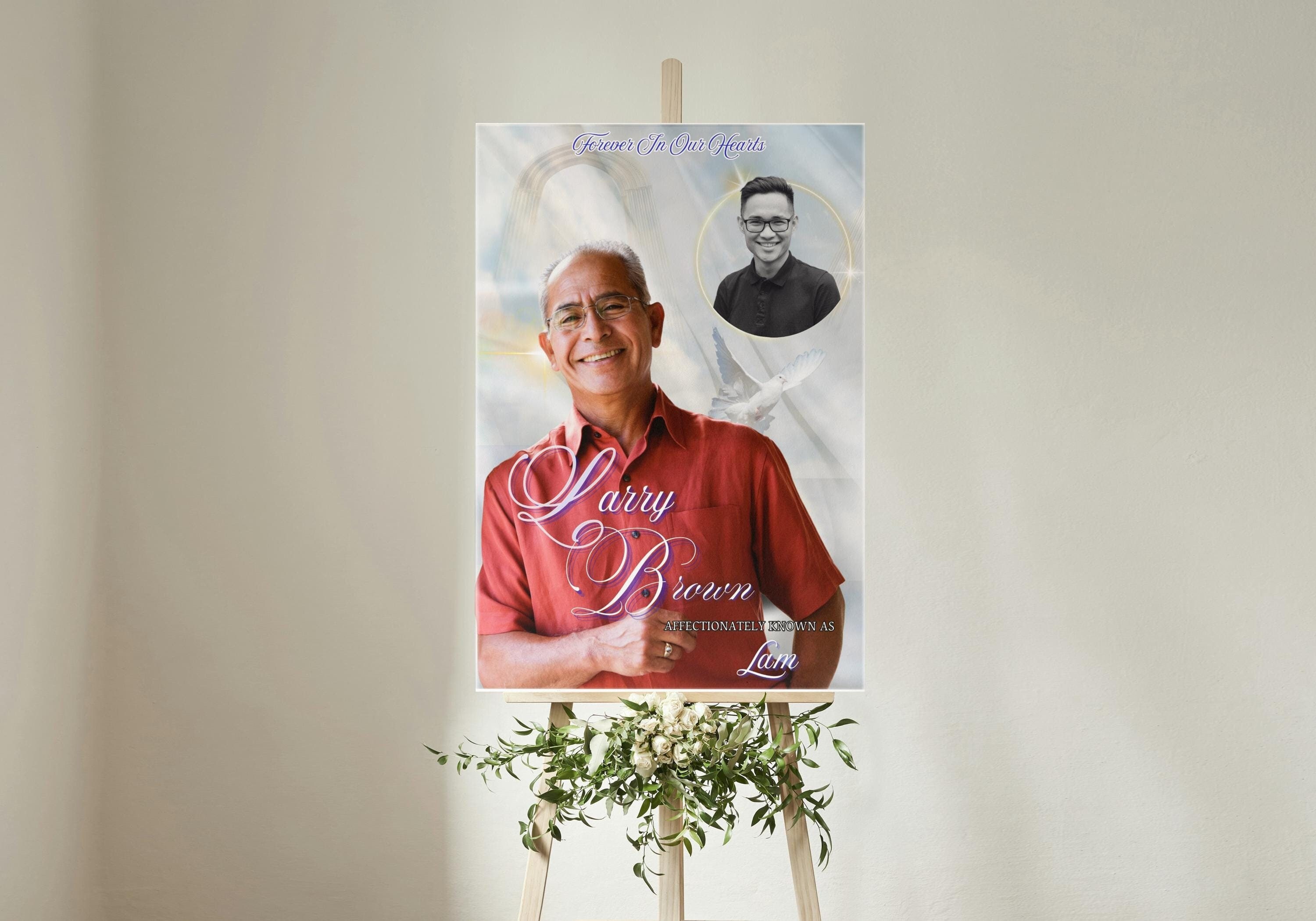Obituary Memorial Sign, Funeral Reception Signs, Celebration Of Life Welcome Sign, Funeral Welcome Sign, In Loving Memory Welcome Sign,