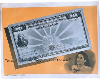 Original 1944 US Propaganda Poster: War Savings Bond Art