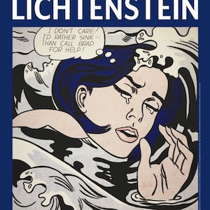 Roy Lichtenstein, Drowning Girl, cartel original de la exposición en el museo