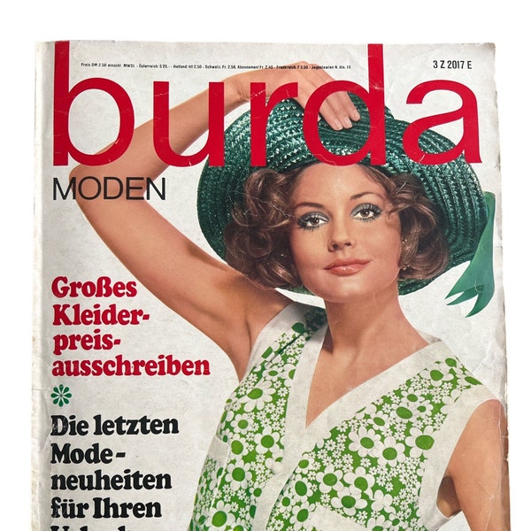 Vintage Burda Moden. Mode Magazin. Sommerausgabe. 1968. Vintage Mode.