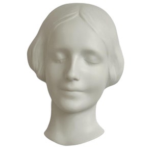 Máscara de pared de porcelana bisque de Goebel vintage “L'Inconnue De La Seine”. La mujer desconocida del Sena. Década de 1960, FX 9/2, diseño de Arthur Möller.