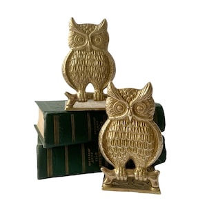 Vintage Solid Brass Owl Bookends, Stylish and Useful Bookshelves Decor