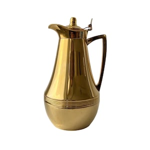 Vacuum Carafe by ALFI. Gold Plated Hot and Cold Thermos Glass Flask.  West Germany.