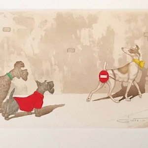Boris O’Klein, Dirty Dogs of Paris. Oryginalna sygnowana akwaforta.