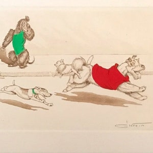 Boris O’Klein - Oryginalna podpisana akwaforta. Dirty Dogs of Paris.