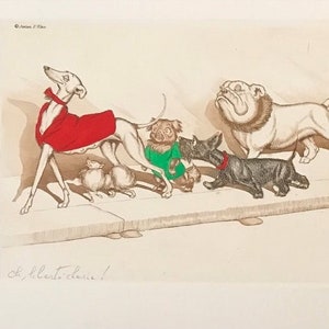 Boris O’Klein, Dirty Dogs of Paris. Oryginalna sygnowana akwaforta.