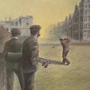 Rare Limited Edition Golf Print by John Seerey-Lester (1975) - “The St. Andrews Swing” - Signed, 247/300